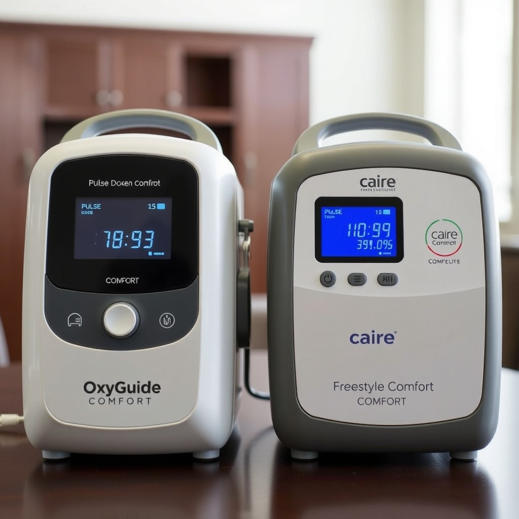 photo of two portable oxygen concentrators side by side on a table