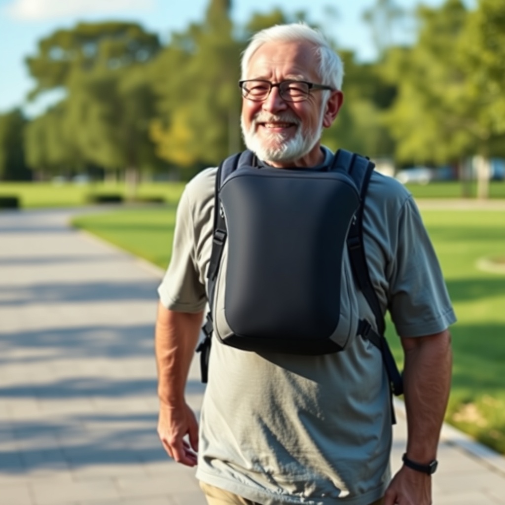 A photorealistic photo of an OxyGuide Comfort in an Active Backpack